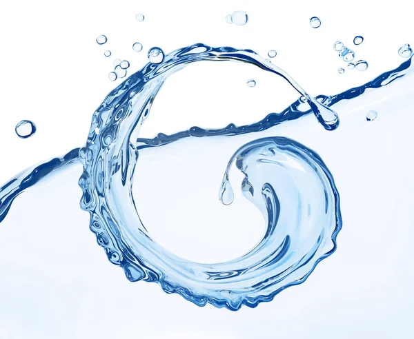 Spritzen Von Wasser Abstrakten Hintergrund Isolierte Rendering — Stockfoto