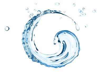 Splashing of water abstract background, isolated 3d rendering  clipart