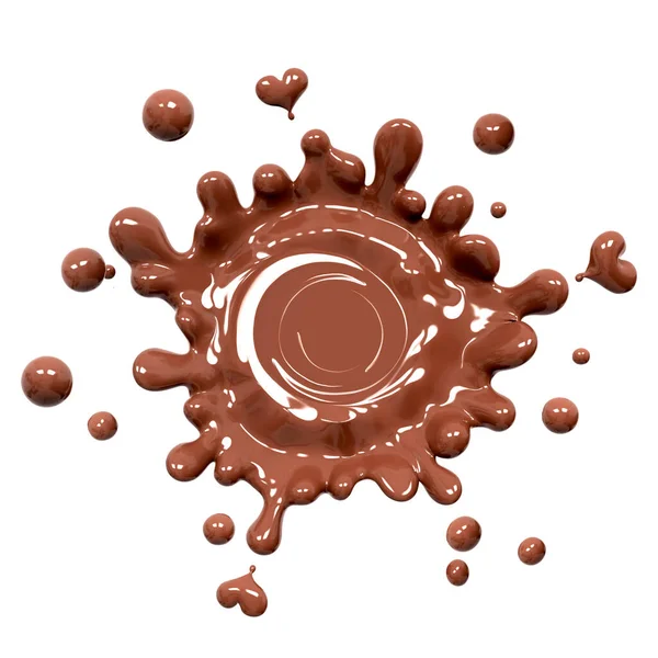 Всплеск Горячей Шоколадной Капельки Соуса Сиропа Брызги Какао Напиток Шоколадный — стоковое фото
