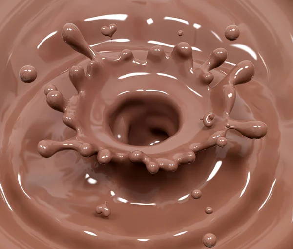 Splash Hot Chocolate Sauce Syrup Cocoa Drink Choco Cream Melted — Stock Photo, Image