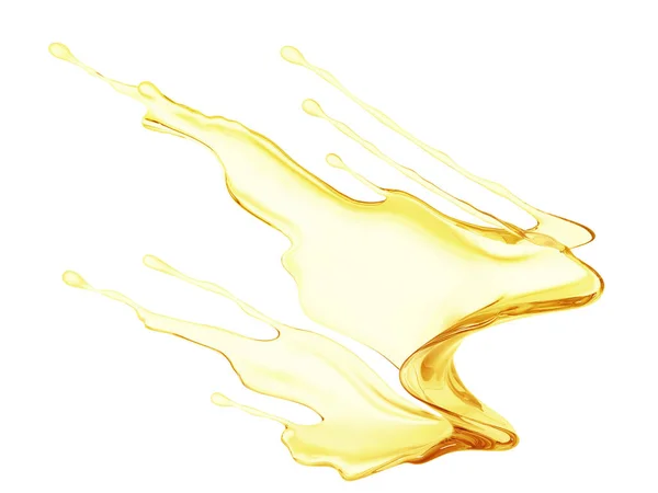 Olive Oil Cosmetic Essence Splash Isolated White Background Splash Juice — Photo