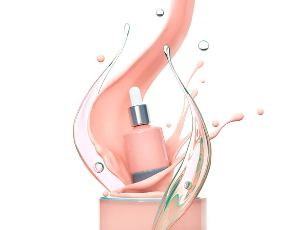 Blank Cosmetics Skincare Product Packaging Mock Liquid Makeup Foundation Bottle — 스톡 사진