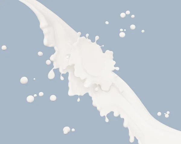 Milk Wave Flow Splash Pouring Sour Cream Yogurt Dairy Abstract — Photo