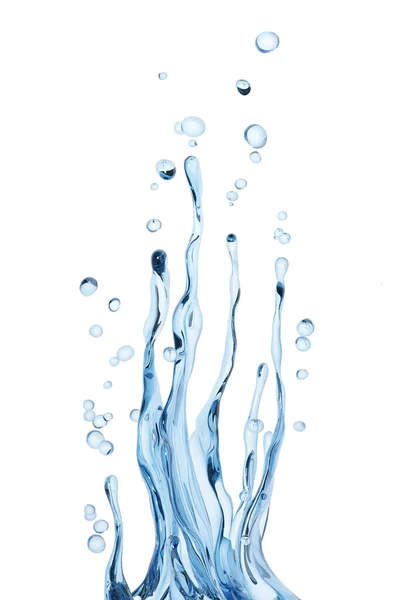 水の抽象的な背景 孤立した3Dレンダリングのスプラッシュ — ストック写真