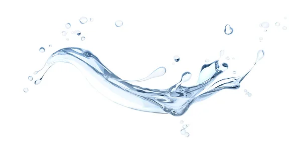 Spritzen Von Wasser Abstrakten Hintergrund Isolierte Rendering — Stockfoto