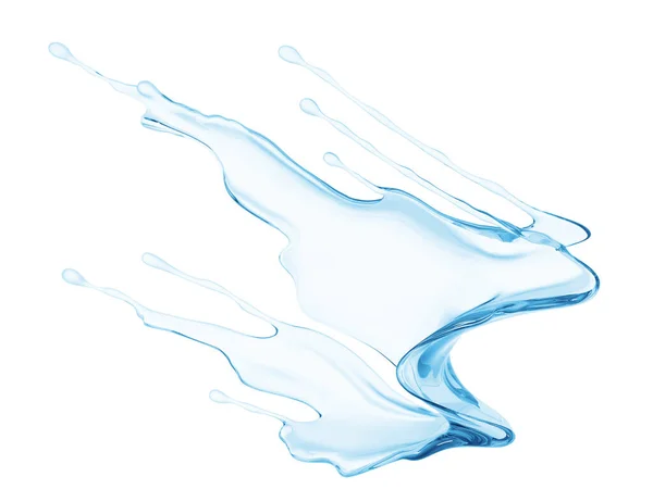 Splashing Water Liquid Abstract Background Aqua Isolated Renderin — Stockfoto
