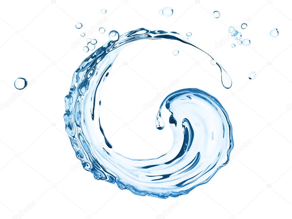Splashing of water abstract background, isolated 3d rendering 