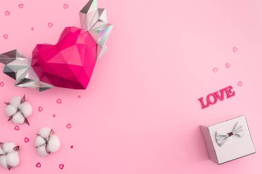 Sevgililer Günü konsepti. Kalp, hediye.