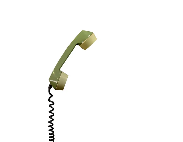 Eski bir eski telefon ahizesi. beyaz arkaplanda izole edilmiş