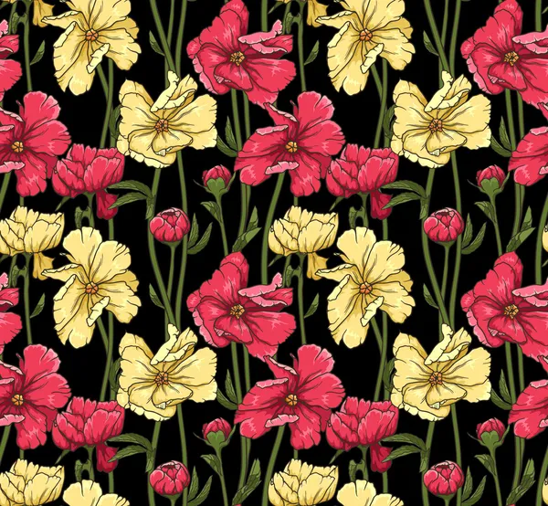 Elegante patrón floral sin costura — Vector de stock
