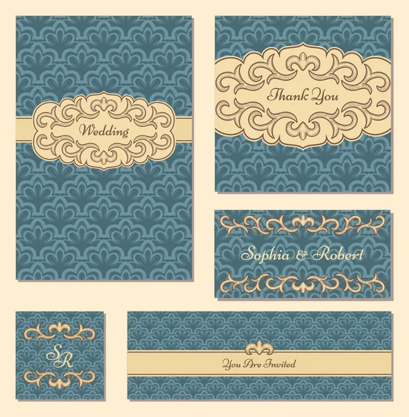 Set of vintage frames — Stock Vector