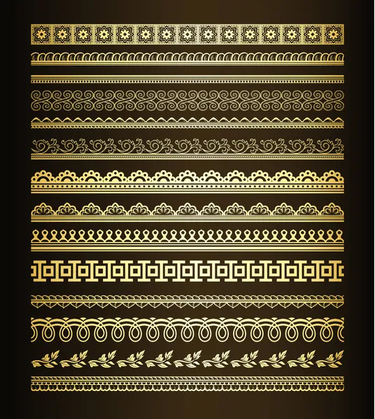 Set de Fronteras Vintage Vector De Stock