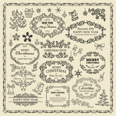 Bir dizi Noel elementi