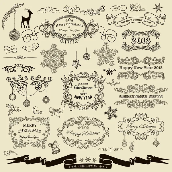 Set of Christmas elements — Stock Vector