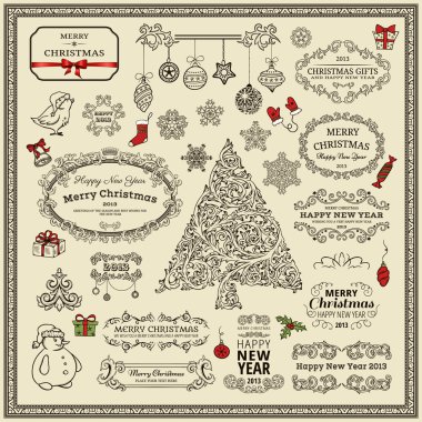 Bir dizi Noel elementi
