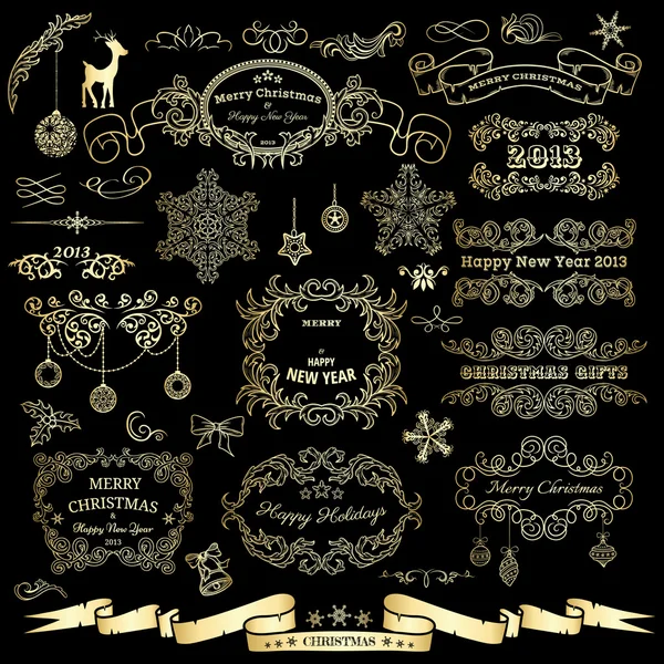 Ensemble d'éléments de Noël — Image vectorielle