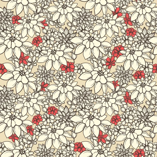 Motif floral sans couture — Image vectorielle