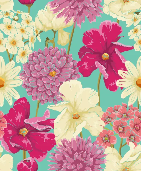 Bloemen naadloos patroon — Stockvector