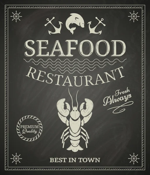 Плакат с морепродуктами — стоковый вектор