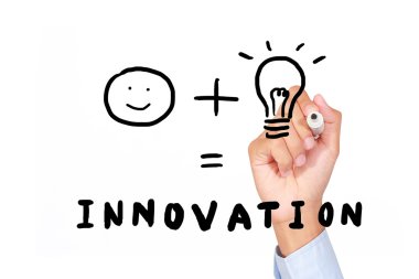 Beyaz tahtada yazılı iş adamı