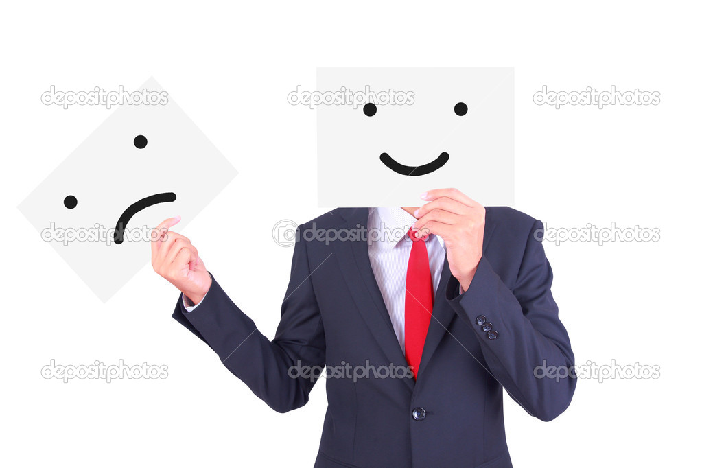 Businessman holding paper