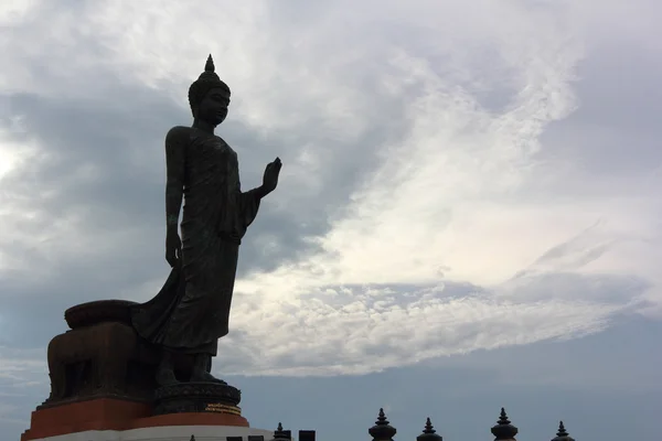 Silhouet van Boeddha beeld — Stockfoto