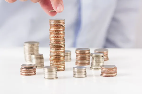 Coin heap scatter — Stock Photo, Image