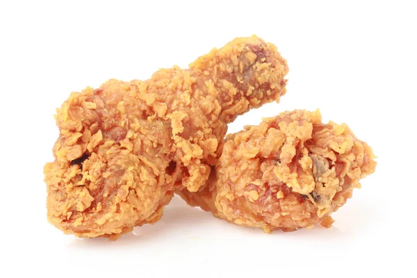 Fried chicken on white background — Stock Photo, Image