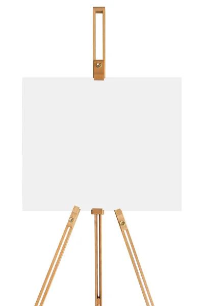 Caballete de madera con lienzo en blanco —  Fotos de Stock