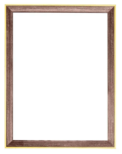 Fából készült aranyozott képkeret elszigetelt fehér background — Stock Fotó