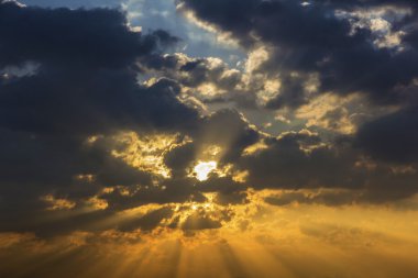 Sunbeam ray hafif bulut gökyüzü alacakaranlık rengi