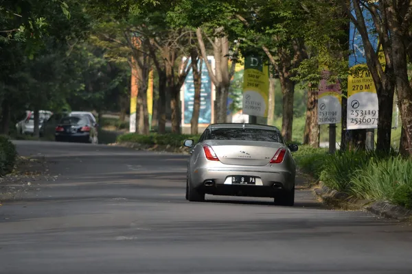 Grey colored jaguar car — Stock Photo, Image