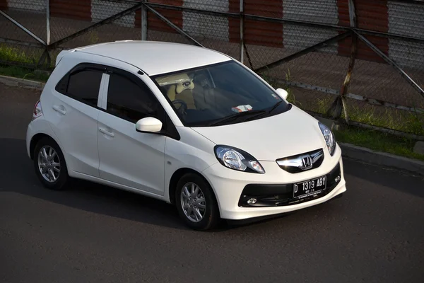 White colored honda brio — Stock Photo, Image