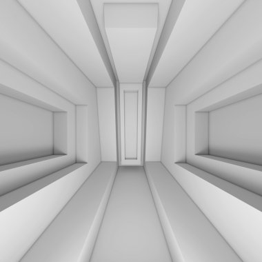 3D mimari beyaz arka plan