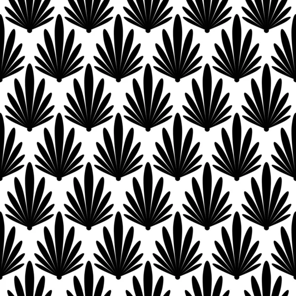 Patrón floral monocromo inconsútil — Vector de stock