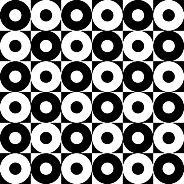 Monochrome Seamless Circles Pattern — Stock Vector