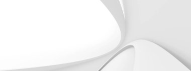 Beyaz Soyut Panoramik Arkaplan. Asgari çizgili duvar kağıdı. 3d Hazırlama