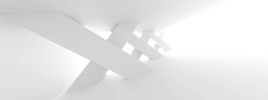 Modern Mimarlık Konsepti. Basit Teknoloji İnşaatı. 3B Hazırlama