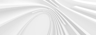 Beyaz İçişleri Konsepti. Sanatsal İş Şablonu. 3B Görüntü