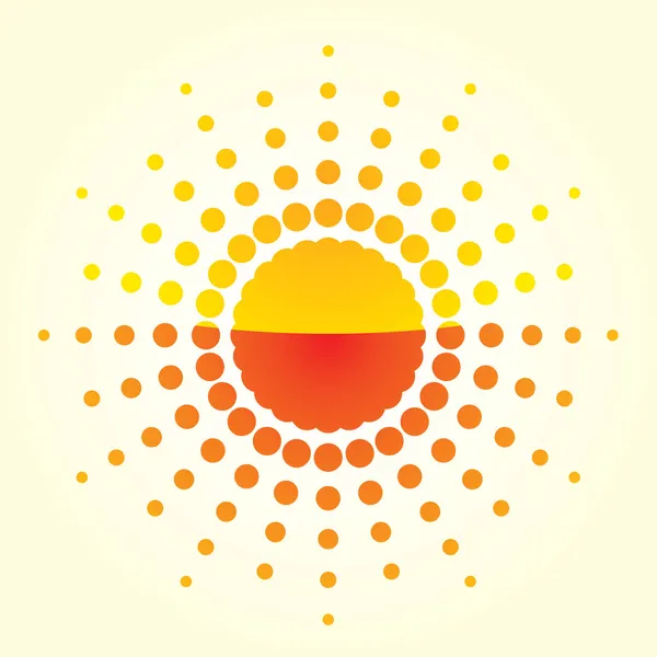 Sol naranja artístico — Vector de stock