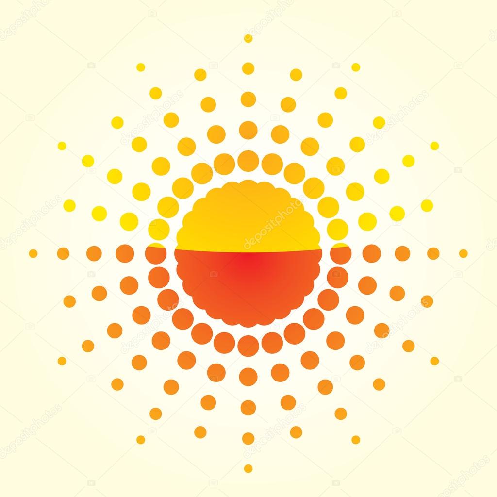 Artistic orange sun