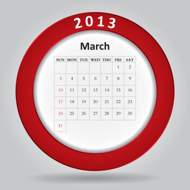 Modern aylık takvim