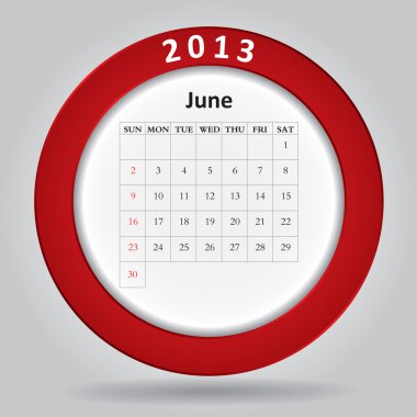 Modern aylık takvim