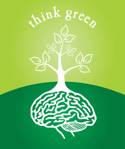 Think green — Stock Vector