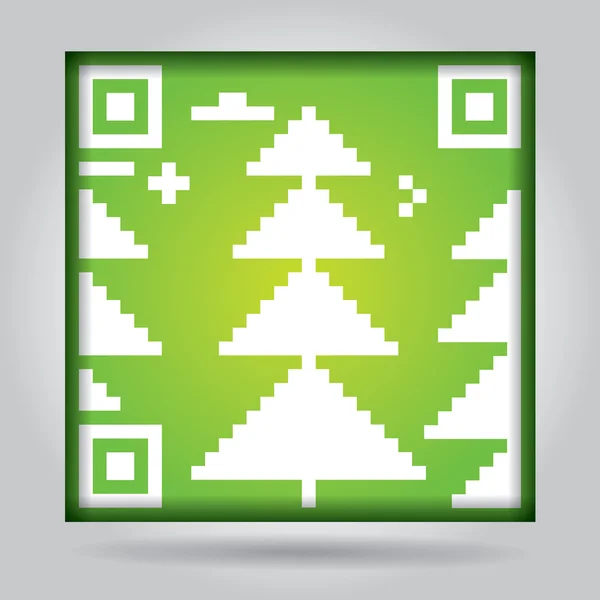 Qr code with pine - ecology concept — Stock Vector