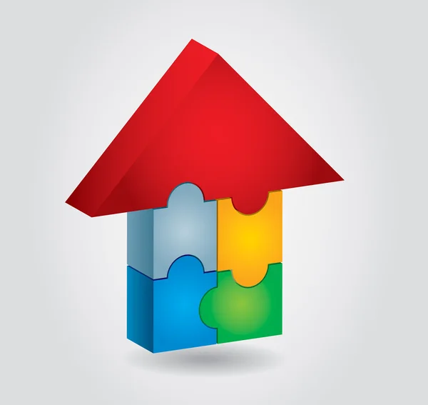 Färg hus illustration — Stock vektor