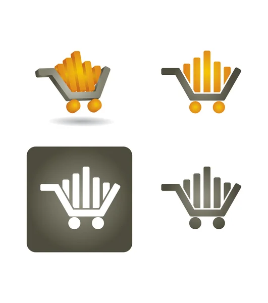 Vector icon set - shoping car — Stock Vector