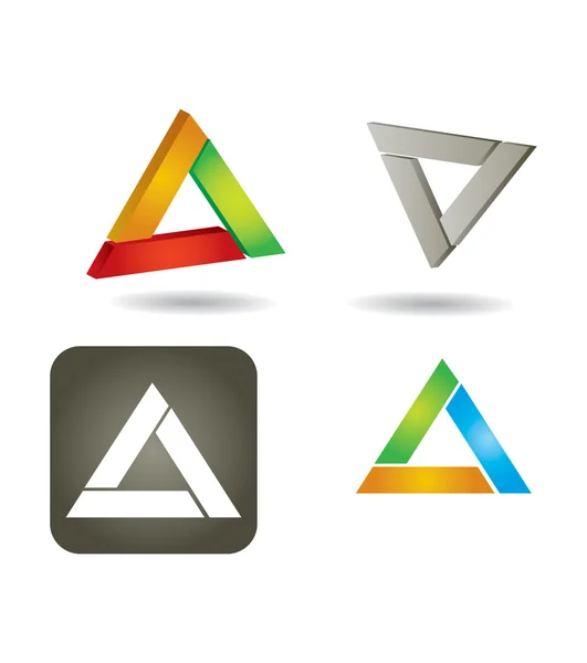 Vector icon set - color triangle — Stock Vector
