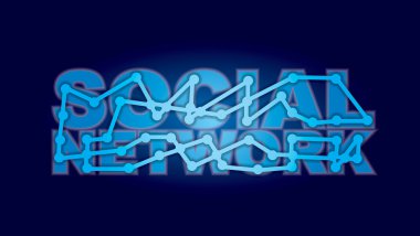 Sosyal ağ - soyut illüstrasyon