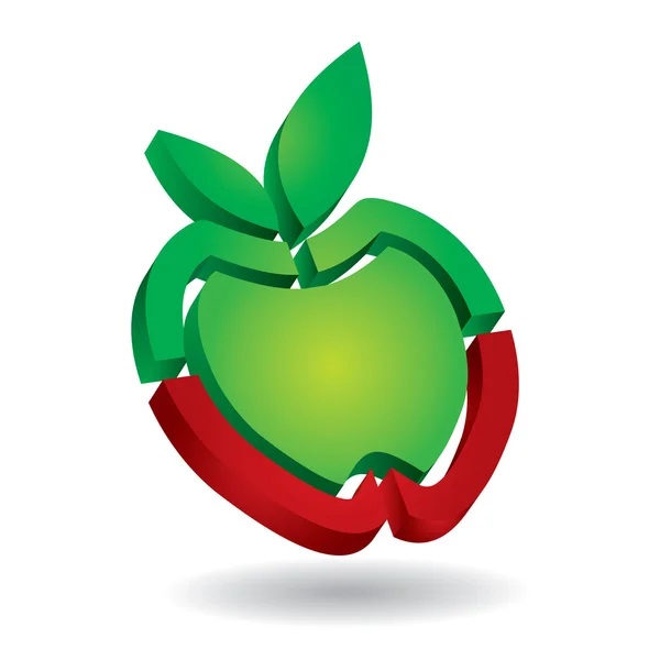 Apple - plantilla de icono abstracto — Vector de stock